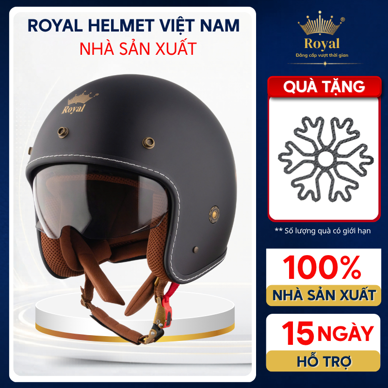 Mũ Bảo Hiểm Royal 3/4 Kính Âm M20KA Cá Tính, Mũ Nón Bảo Hiểm 3/4 Royal Royal Helmet VietNam