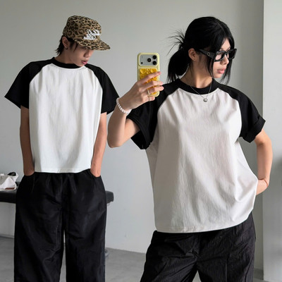 Áo Thun Phối Tay Newseven Raglan Boxy Tee NAT.512