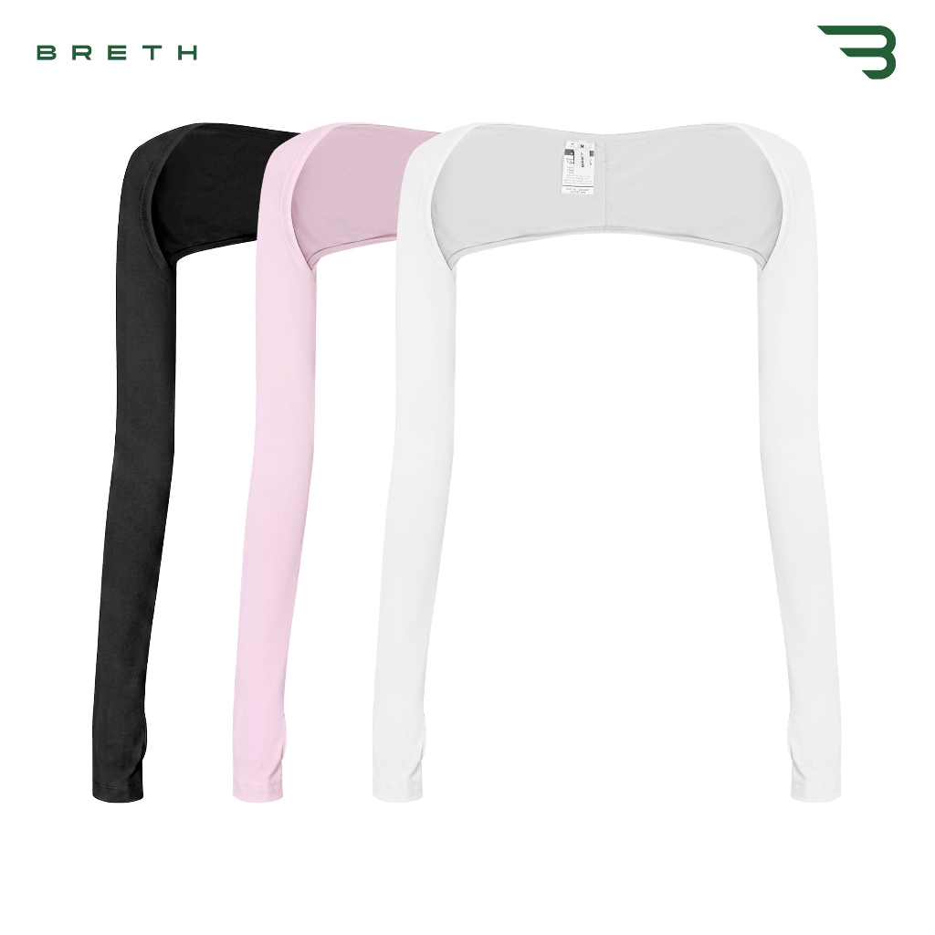 Áo khoác bolero nữ tay dài thể thao BRETH có lỗ xỏ ngón tay logo inox nổi bật thun ôm body Bolero Sh