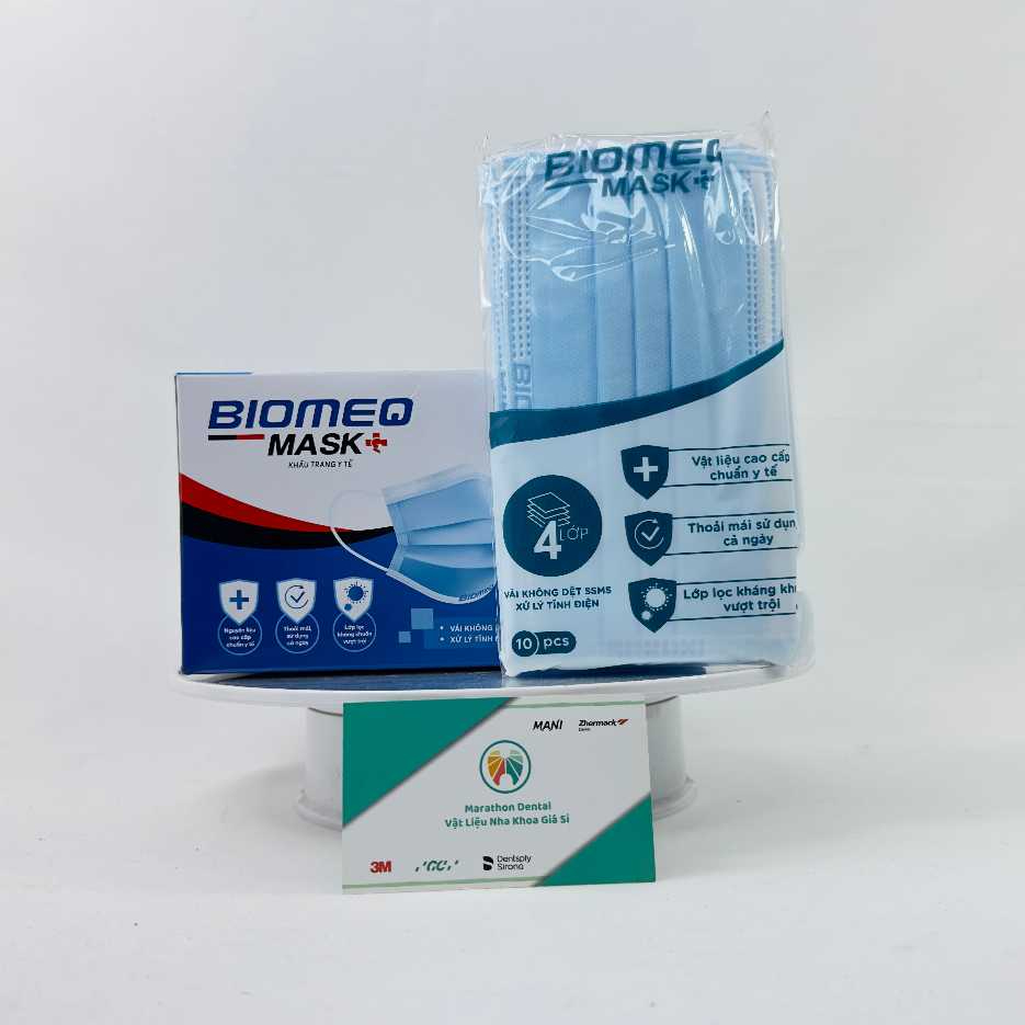 [COMBO 4 HỘP] Khẩu trang y tế 4 lớp kháng khuẩn Biomeq Mask+ I Marathon Dental