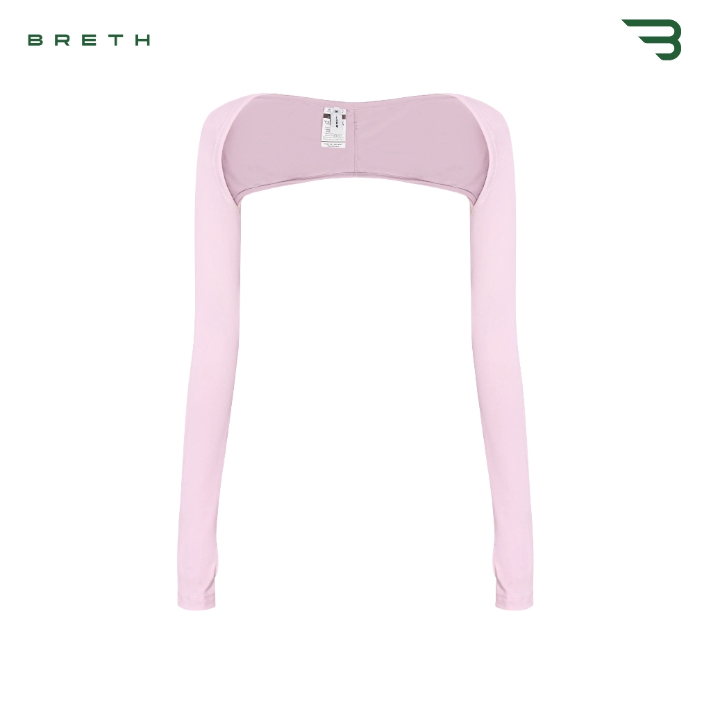 Áo khoác lửng bolero nữ thể thao tay dài BRETH phối logo inox tay áo có lỗ xỏ ôm dáng màu hồng Boler