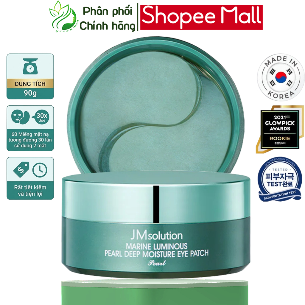 Mặt Nạ Mắt JMSOLUTION Ngọc Trai Marine Luminous Pearl Deep Moisture Eye Patch Cấp Ẩm Dưỡng Trắng