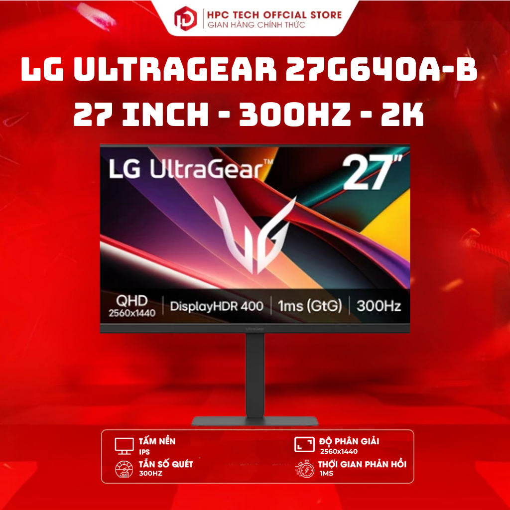 Màn hình LCD Gaming LG UltraGear 27G640A-B 27 inch 2K | IPS | 300HZ | 1MS | LOA - Hàng Chính Hãng