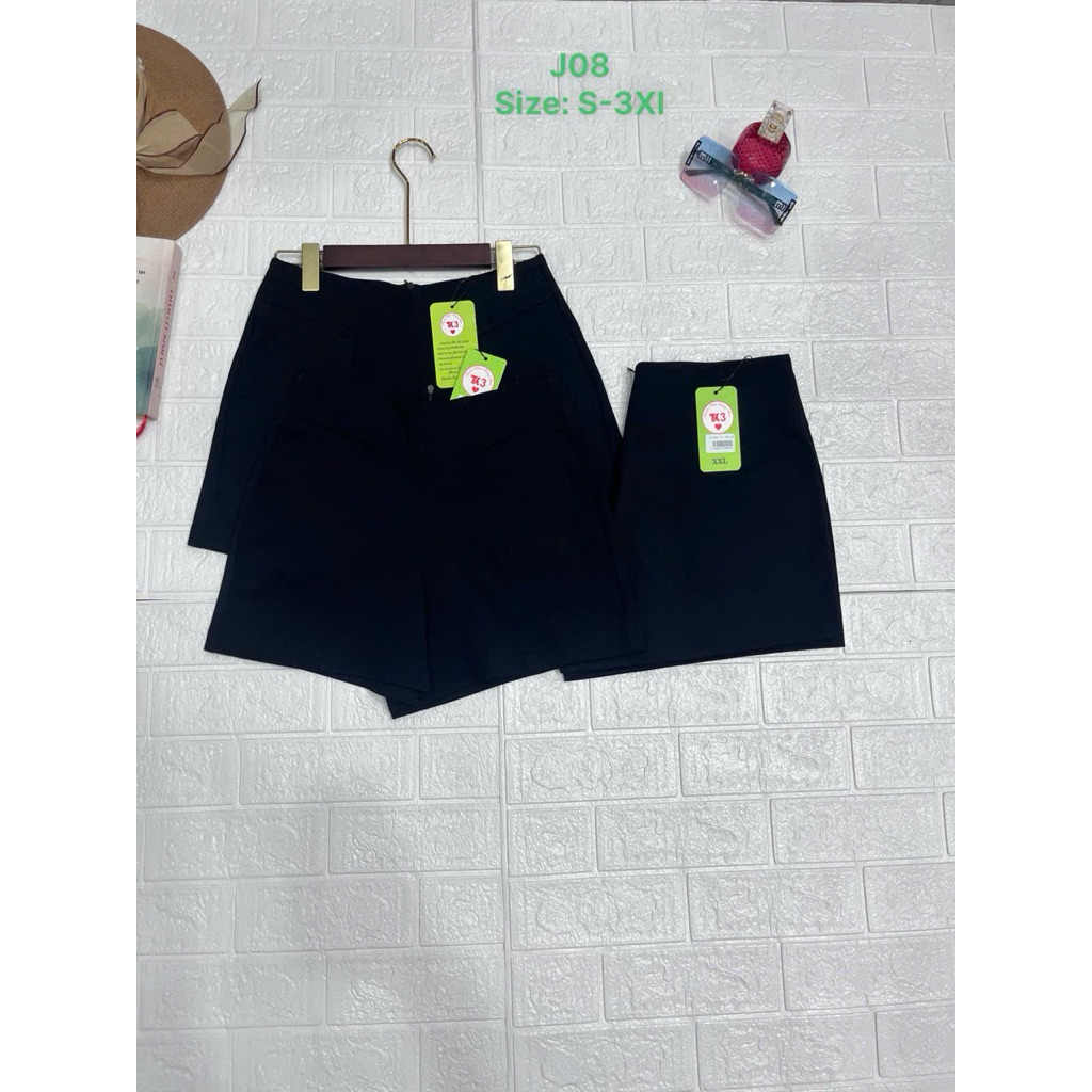 Quần đùi thun cạp cao, J08, S-3Xl
