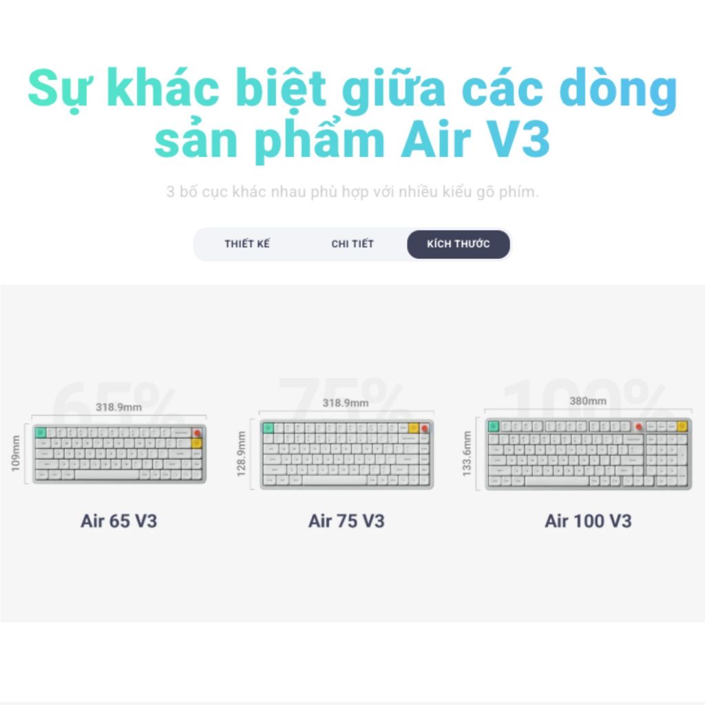 Bàn phím cơ NuPhy Air75 V3 | 84 phím | Nano Switch | Bluetooth / 2.4GHz / USB-C | Pin 4000mAh | RGB | BigBuy360 - bigbuy360.vn