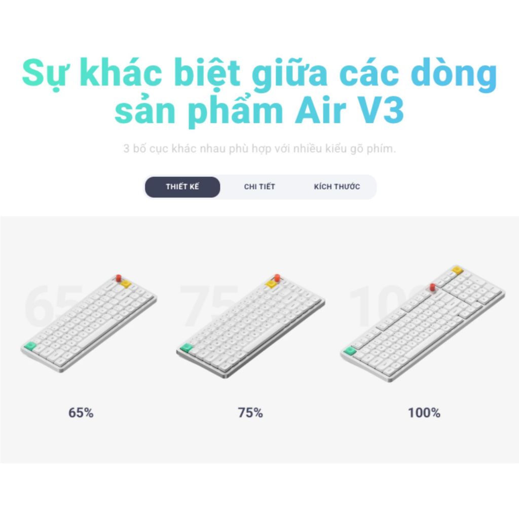 Bàn phím cơ NuPhy Air75 V3 | 84 phím | Nano Switch | Bluetooth / 2.4GHz / USB-C | Pin 4000mAh | RGB | BigBuy360 - bigbuy360.vn