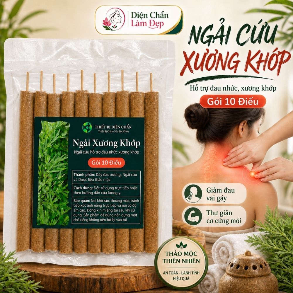 Nhang Ngãi Cứu Xương Khớp 18cm Hội quán Diện Chẩn Bùi Quốc Châu ( Điếu Ngải Cứu )