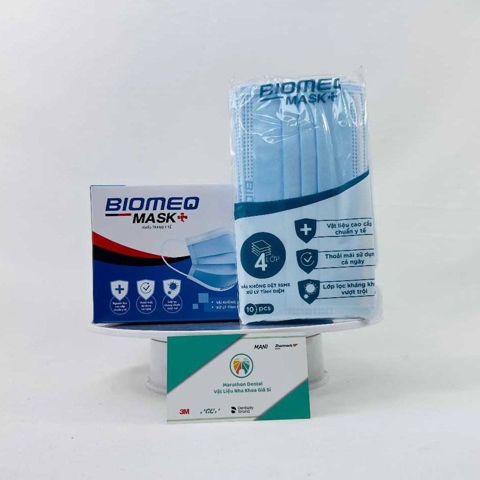 [COMBO 2 HỘP] Khẩu trang y tế 4 lớp kháng khuẩn Biomeq Mask+ I Marathon Dental