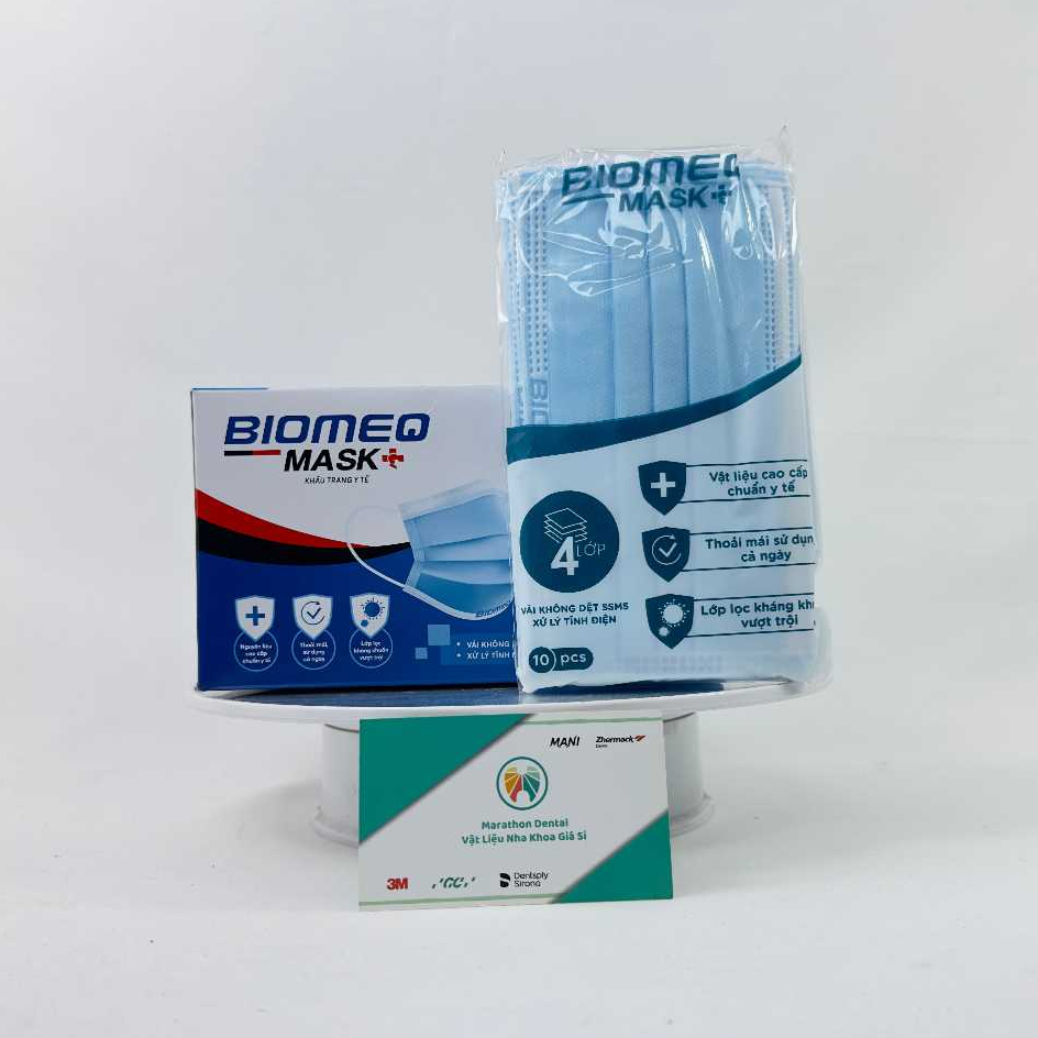 [COMBO 4 HỘP] Khẩu trang y tế 4 lớp kháng khuẩn Biomeq Mask+ I Marathon Dental