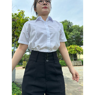 ( M11 Màu Đen) QUẦN TÂY BAGGY 3 NÚT LƯNG SIÊU CAO ( Có bigsize) Vải Tuyết Mưa Xịn Dày Dặn Co Dãn Nhẹ