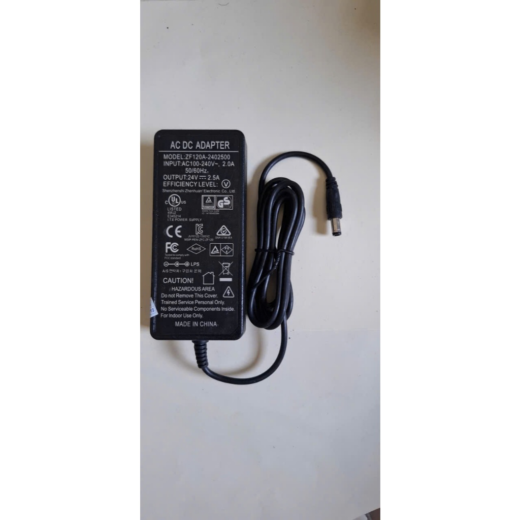 Adapter bộ đổi nguồn bộ chuyển đổi AC/DC model ZF120A-2402500 output 24v 2.5A 60w jack 5.5mm 3 chấu 