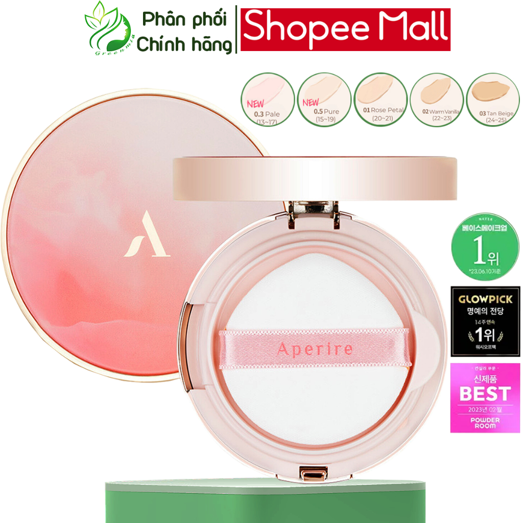 Cushion Phấn Nước Aperire Chống Nắng Che Phủ Hoàn Hảo Aperire Day Dream Cover Cushion SPF50+/PA++++