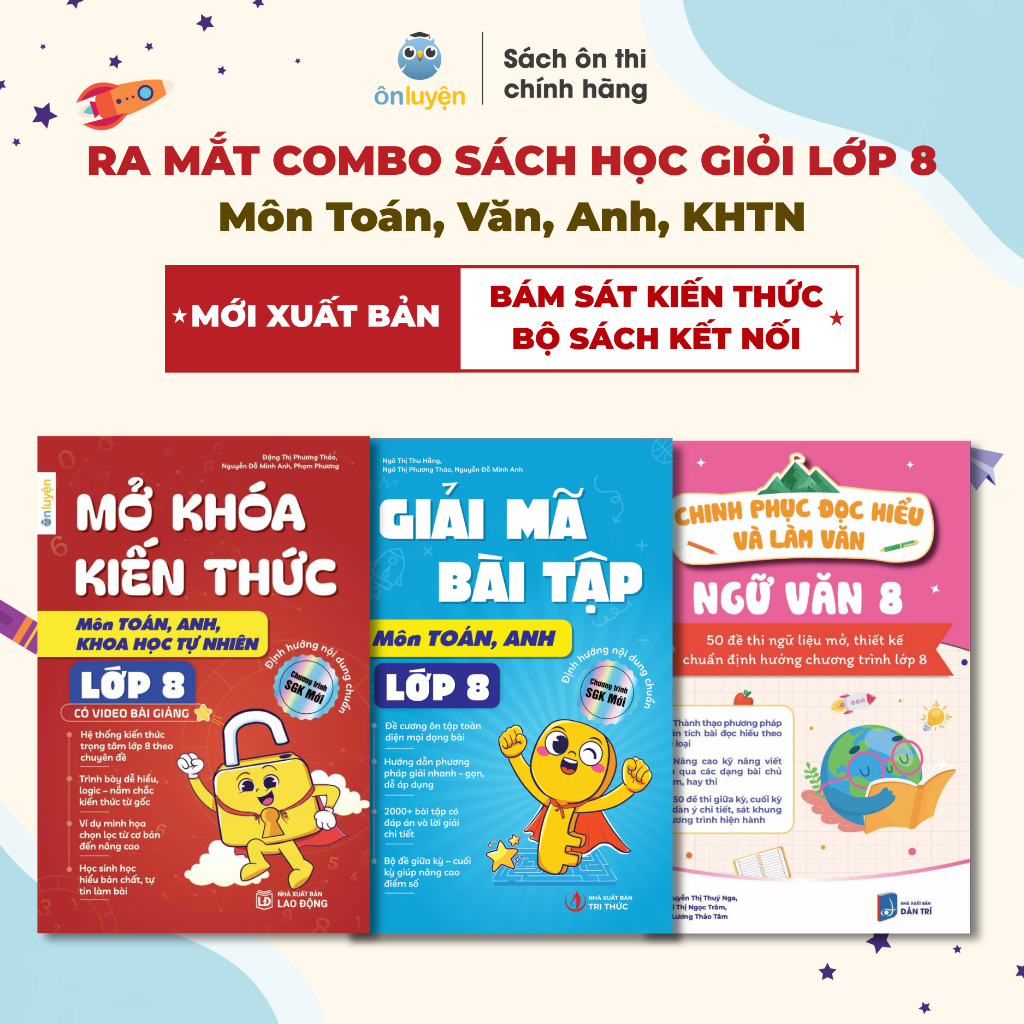 [Sách Lớp 8 Mới cho 2k13] Combo Sách học giỏi lớp 8 môn Toán, Văn, Anh, KHTN, năm học 2026-2027,bám 