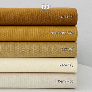 Vải bố Canvas DT màu vintage: nâu, đỏ may túi xách, rèm, phông background, khăn trải bàn…