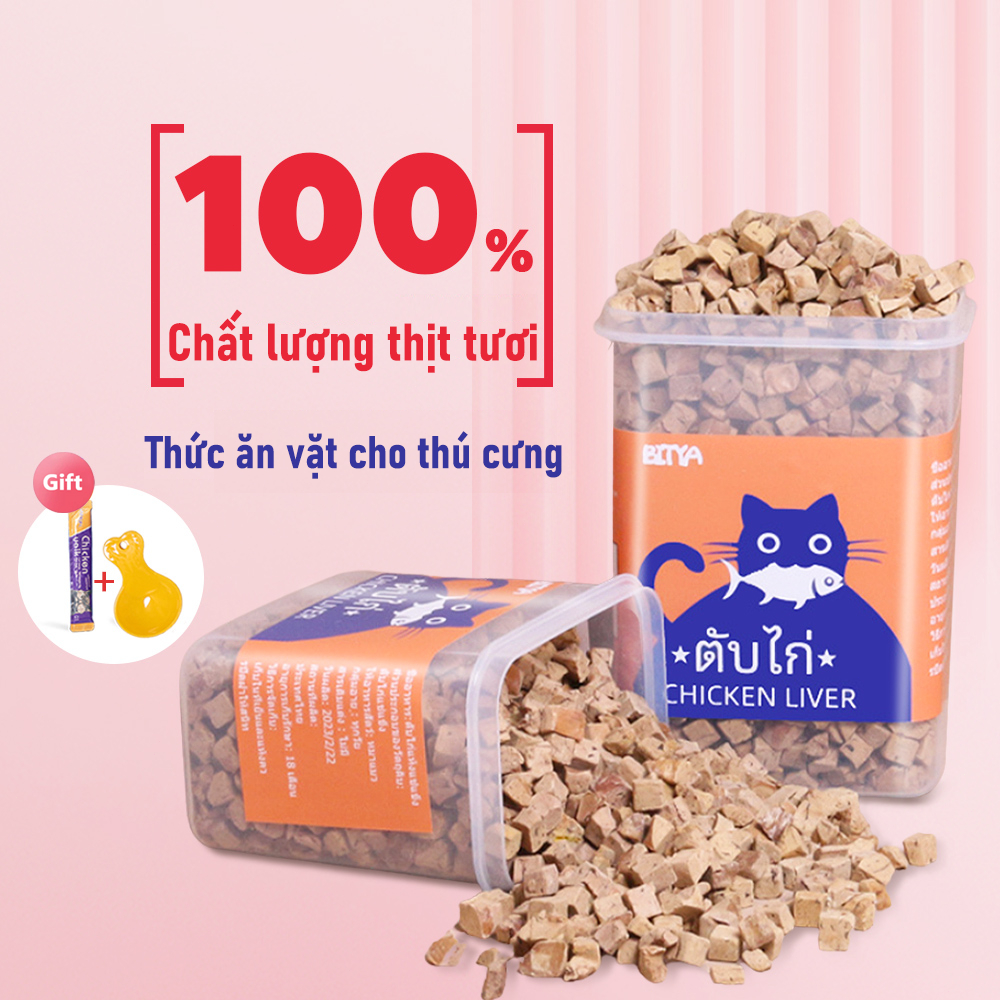Gan gà sấy khô cho mèo Thức Ăn Cho  Dạng Thịt Sấy 500G Vị Gan Gà, Trứng Gà, Thịt Tươi Cho Mèo Mọi Lứ