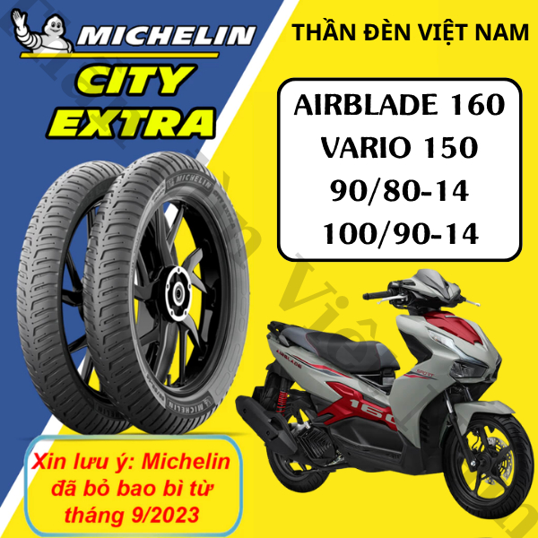 Vỏ lốp xe Michelin City Extra cho tay ga: AB 150 160, Vario 150 ...(90/80-14& 100/90-14 - CITY EXTRA