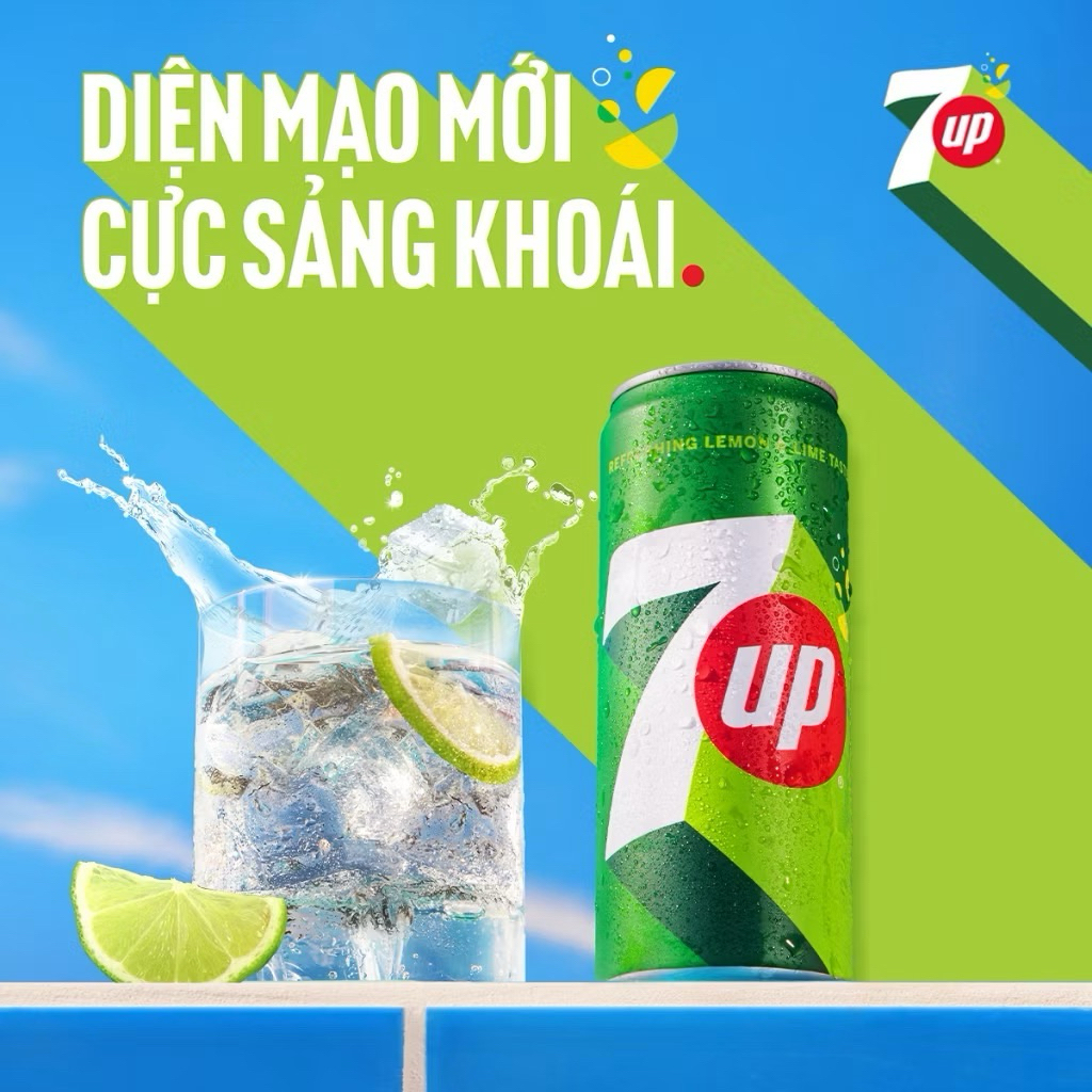 Nước Ngọt Giải Khát Có Gaz 7Up Lon Xanh (320ml/lon)