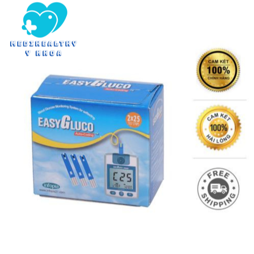 Hộp 50 que đường huyết Easy Gluco Hàng chính hãng