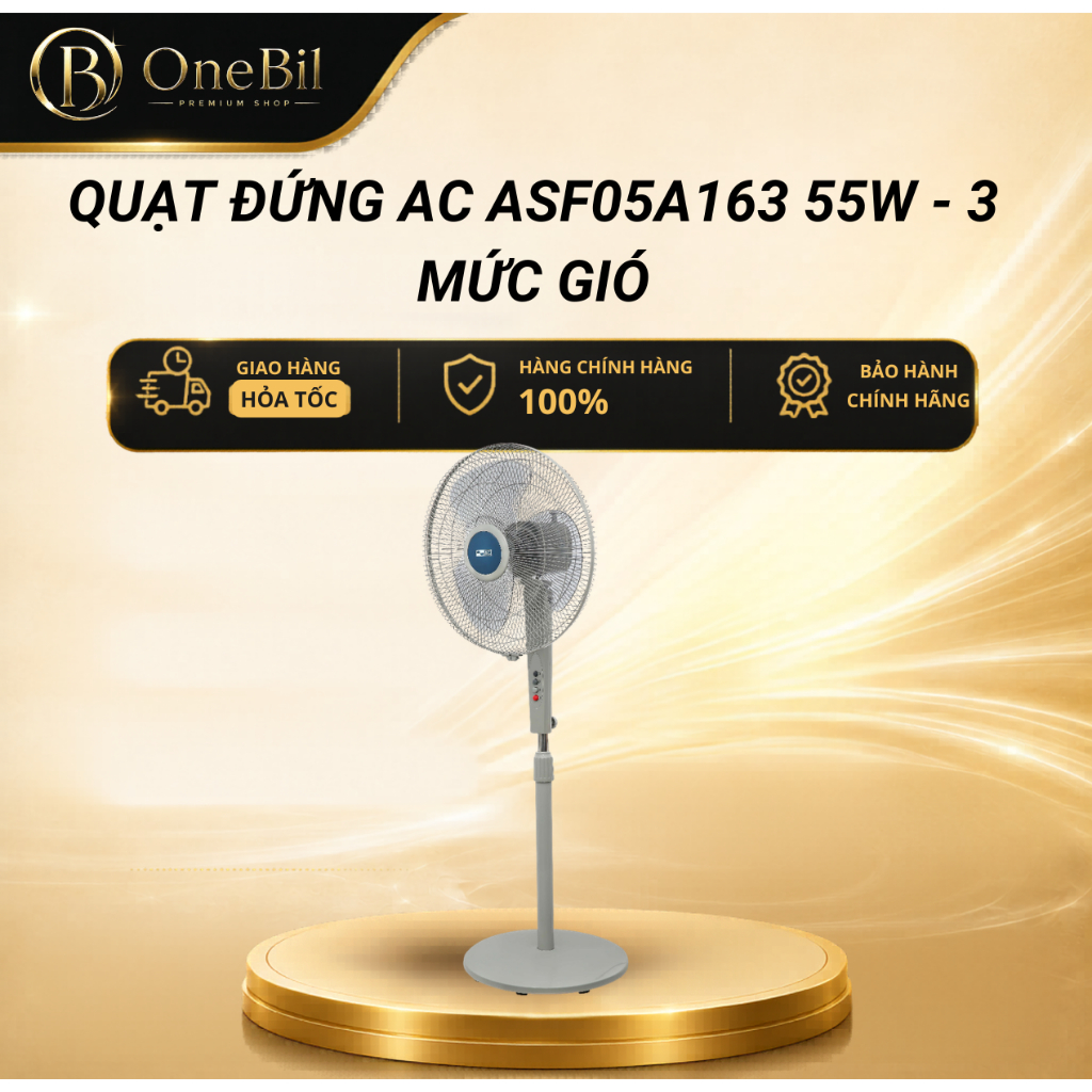 Quạt đứng AC ASF05A163 55W - 3 mức gió - Bảo Hành 24 Tháng