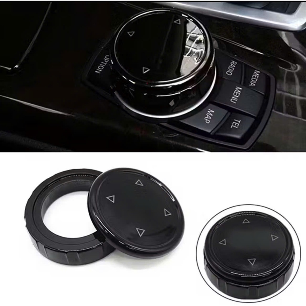 Ốp nút điều khiển đa phương tiện Idrive bằng nhựa ABS & pha lê cho BMW F10/20/30 (Màu đen)