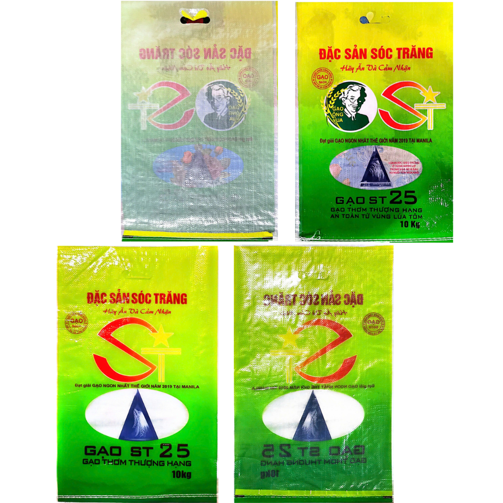 [Bao đựng gạo] ST25 Sóc Trăng Loại 5/10/25kg- Hàng cty, mẫu đẹp, dày chắc