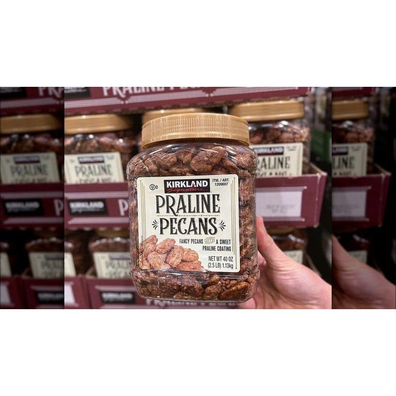 HẠT HỒ ĐÀO SỐT ĐƯỜNG NÂU KIRKLAND SIGNATURE PRALINE PECANS HỘP 1.13KG MỸ