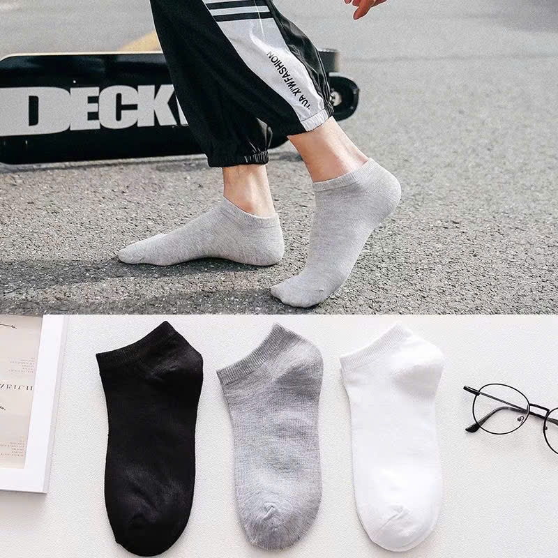 Sét 5 đôi tất nam nữ cổ ngắn mềm thoáng HM1