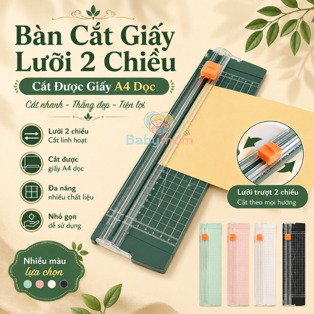 Bàn Cắt Giấy Lưỡi 2 Chiều Cắt Được Giấy A4 Dọc -Dụng Cụ Cắt Giấy Đa Năng Lưỡi 2 Chiều – Cắt A4 Dọc -