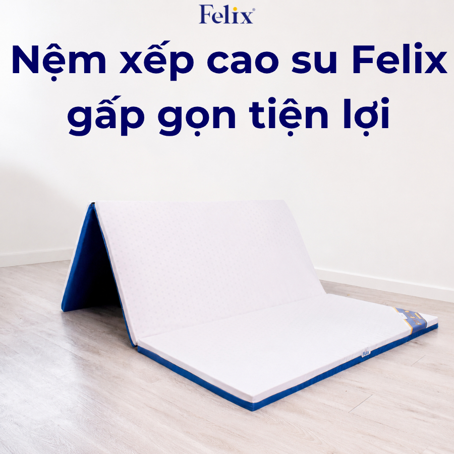 Nệm Xếp Cao Su Thiên Nhiên Gấp Gọn PREMIUM SUPPORT FLEX MATTRESS FELIX, Tiện Lợi, Êm Ái
