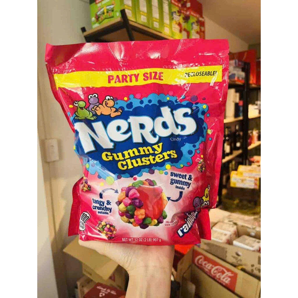 Kẹo Dẻo Nerds Gummy Clusters Party Party Size  907g Mỹ