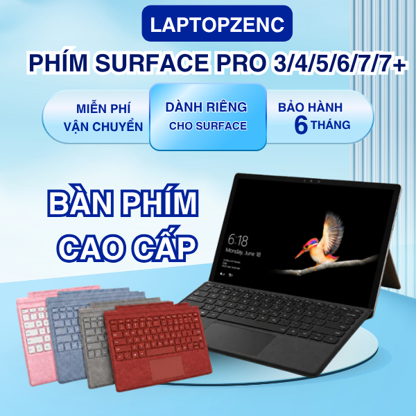 Bàn Phím Surface Kết Nối Bluetooth Có Đèn Nền, Phím Surface Pro 3/4/5/6/7, Pro8/9/ X/ 10/11 GO/GO2/G