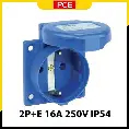 PANASONIC CHÍNH HÃNG/Phích cắm ,Ổ cắm di động,Ổ âm,Đế ổ cắm âm Schuko 2P16A 250V IP54 PCE F0511/F251