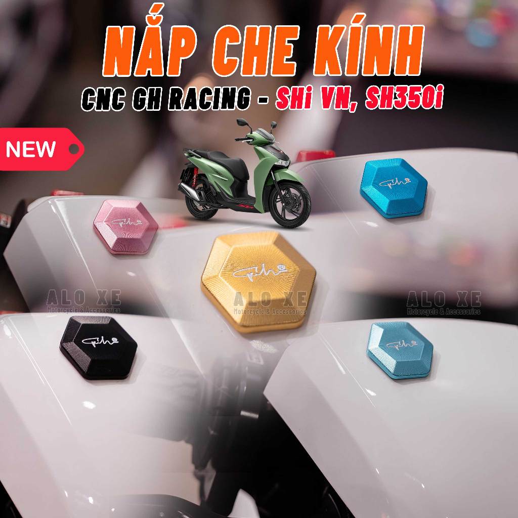 [SHi, SH350i] Nắp che kính CNC GH-Racing dùng cho xe SHi 125/150/160 2020-2026, SH350i-  nhiều màu s