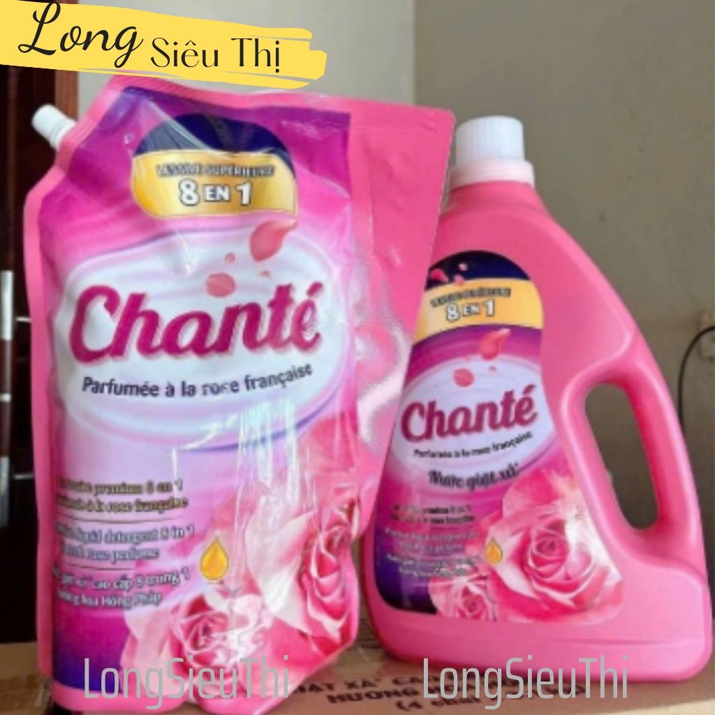 Thùng 4 Can - Túi Nước Giặt Xả Chanté Cao Cấp 8 Trong 1 Hương Nước Hoa 3,1Kg/ 3,05Kg