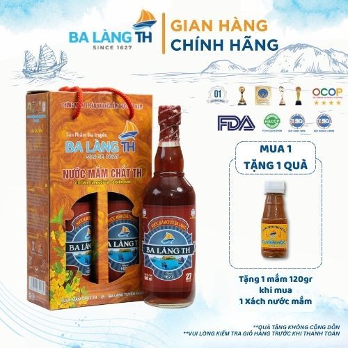 Xách Nước Mắm Chắt Sành Ba Làng TH 500ml 2 Chai