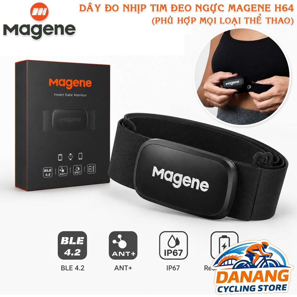 Dây Đo Nhịp Tim MAGENE H64 (H003) – Chống Nước IP67 BluetootIh ANT+ Cho Xe Đạp Và Thể Thao