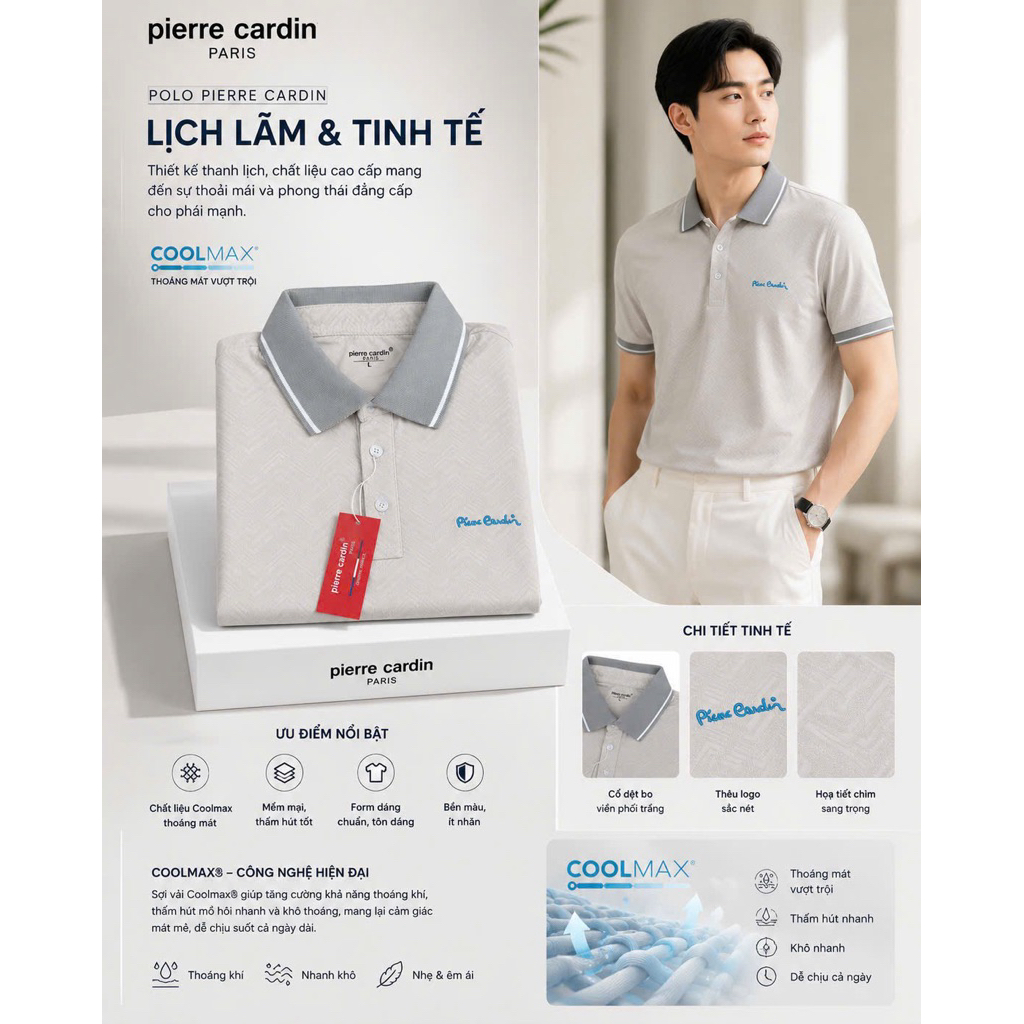 [NEW T6] ÁO POLO - ÁO THUN NAM Pierre VNXK phom Regular - Slimfit – Có Cổ Đi Làm, Dạo Phố, Chuẩn pho