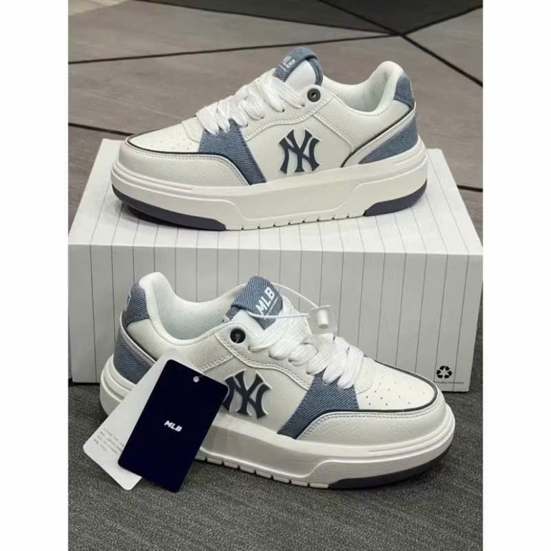 Giày Thể Thao Mlb Chunky NY Màu Trắng Xanh Bản Mới Nhất 2025