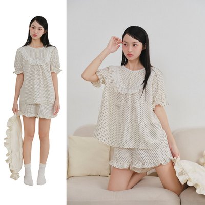 Đồ bộ mặc nhà VIBES FS Amour Set phom Freesize 45-65kg phong cách tiểu thư, nữ tính, đáng yêu