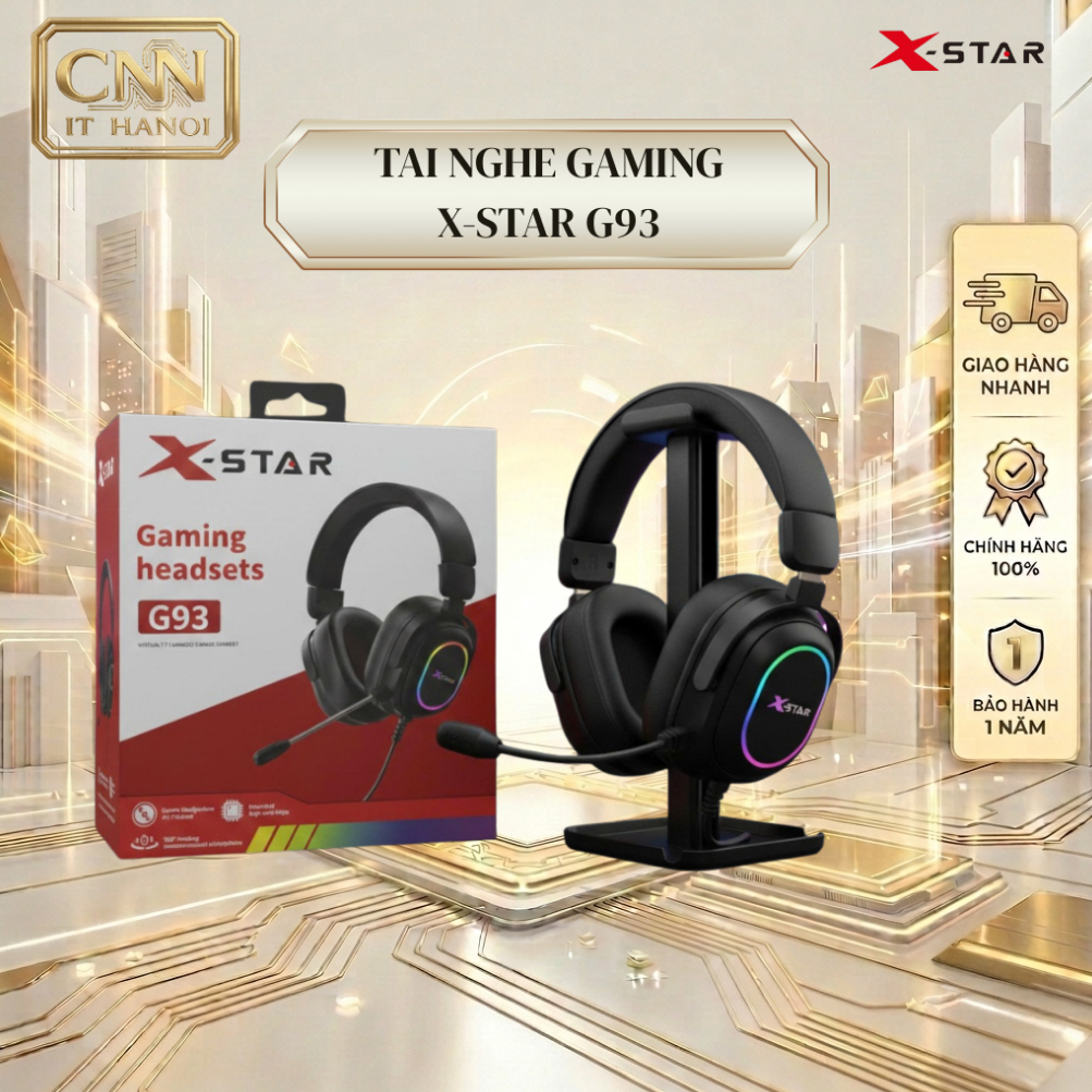 Tai Nghe Chụp Gaming XSTAR G93 RGB  Usb Sống Động Có Mic Chống Ồn, XSTAR Tai Nghe Chính Hãng