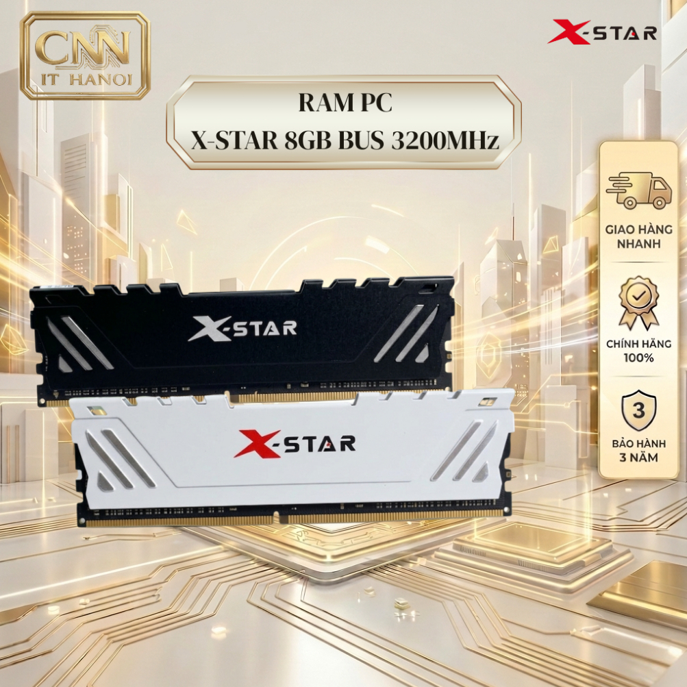 Ram PC DDR3 DDR4 Xstar 8GB Bus 1600/3200 Tản Nhiệt, Ram Chính Hãng Full  Vat BH 36 Tháng