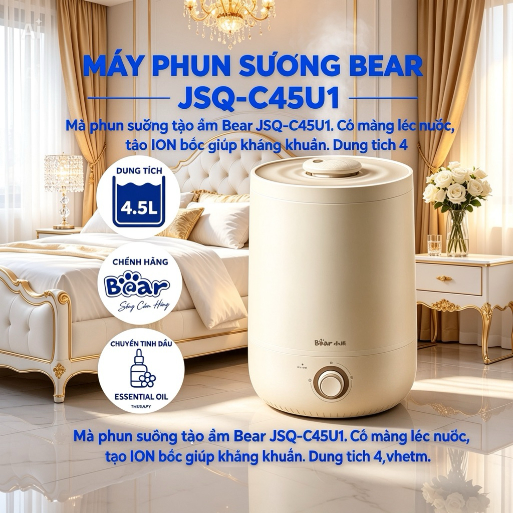 Máy Phun Sương Tạo Ẩm Bear JSQ-C45U1 Dung Tích 4,5L