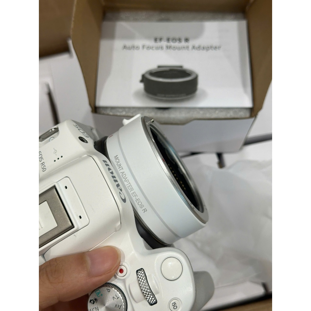 Ngàm chuyển canon EF to RF  (hỗ trợ AF) gồm 2 màu trắng và đen - Phụ-kiện