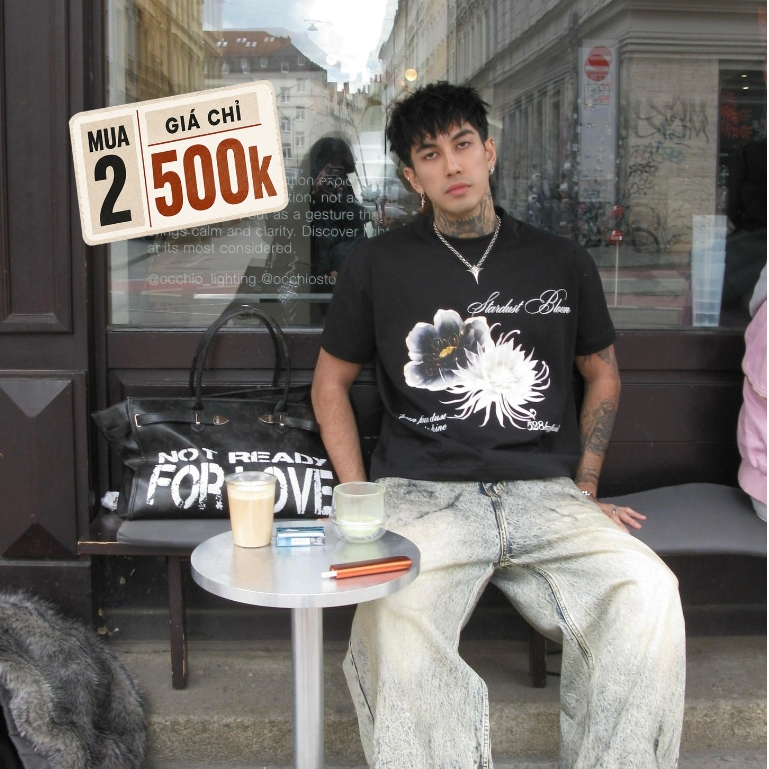 Áo Darkmoon 528Hz, local brand unisex màu trắng cho nam nữ, 100% cotton