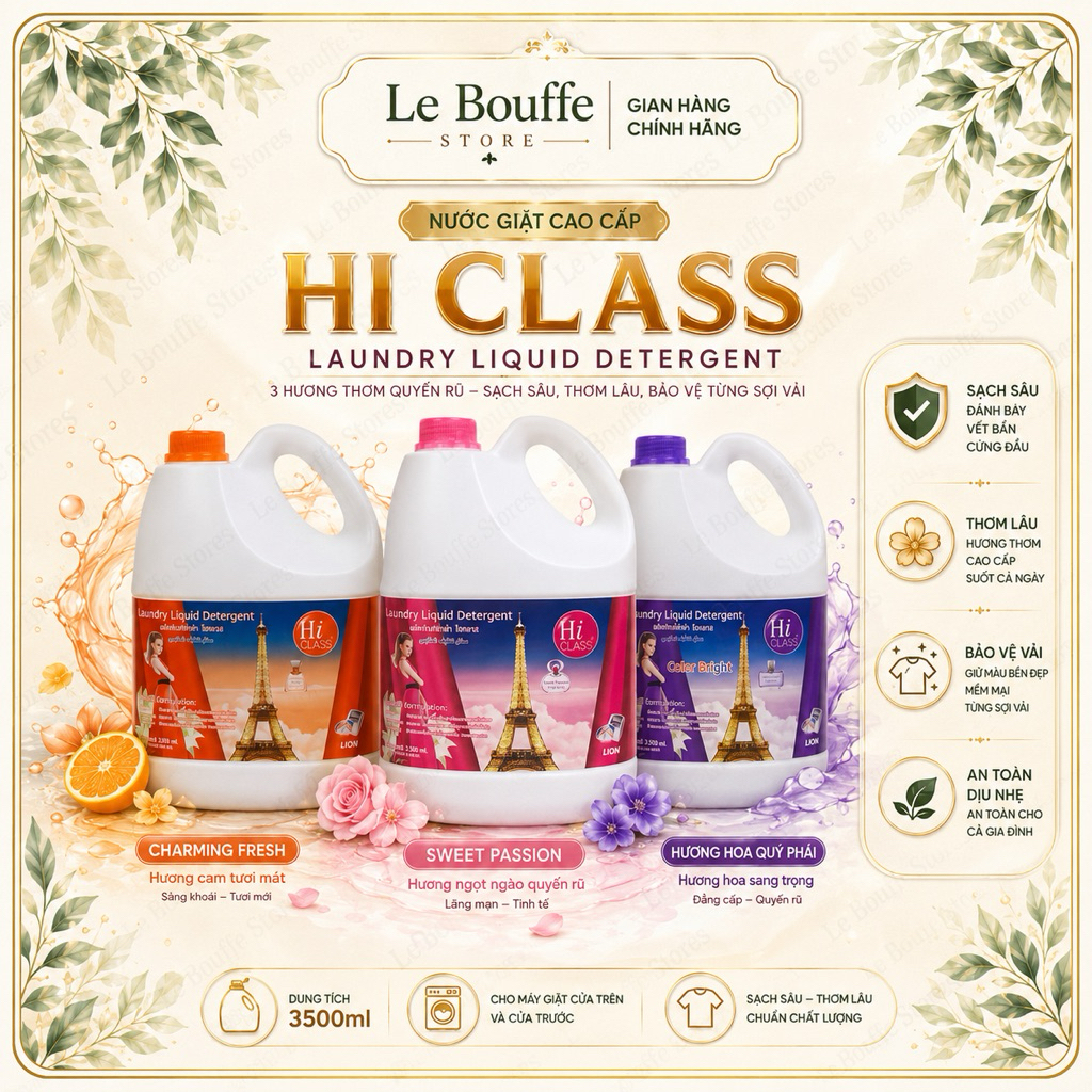 Nước Giặt - Xả Hi Class Laundry Liquid Detergent 3500ml ( Thái Lan)