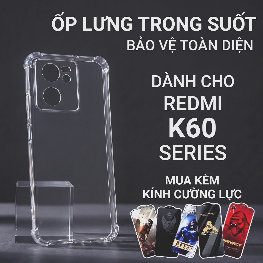 Ốp lưng Redmi K60, K60 Ultra, K60 Pro 5G Cow case trong suốt | Ốp điện thoại Xiaomi dẻo bảo vệ camer