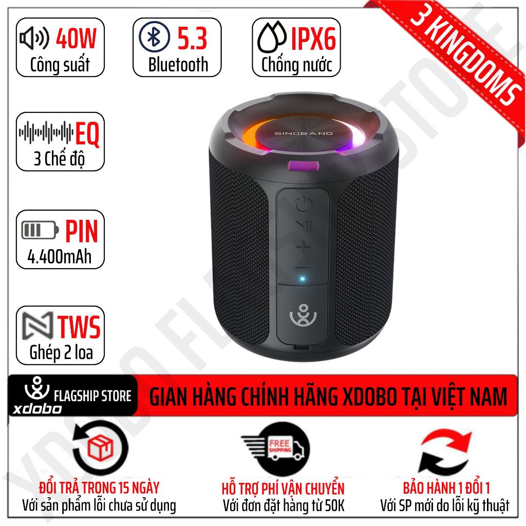 Loa Bluetooth Xdobo 3 Kingdoms Công Suất 40W Siêu Trầm Hay Hơn Xdobo Draco Mini Tronsmart T7 Mini T6