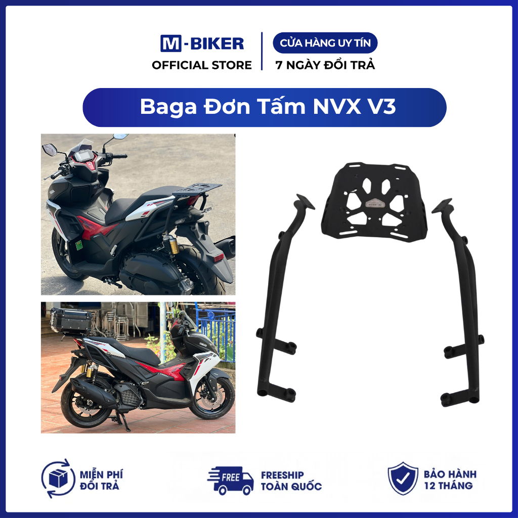 Baga NVX V3 Dạng Tấm, baga đơn nvx v3 dạng tấm | M-Biker