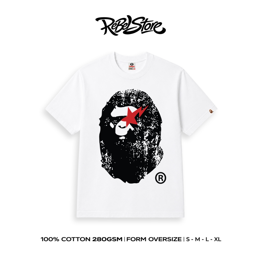 Áo Thun BAPE Star Face Form Rộng Unisex Cotton 280GSM – REBEL STORE