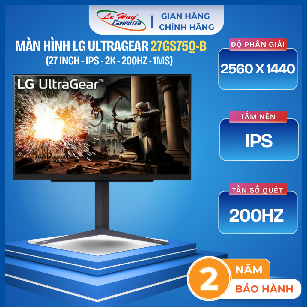 Màn Hình Gaming LG UltraGear 27GS75Q-B (27 inch - IPS - 2K - 200Hz - 1ms) - Hàng Chính Hãng
